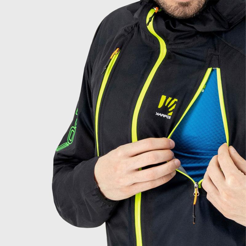 Karpos Lavaredo Rain Bunda čierna/zelená fluo 7