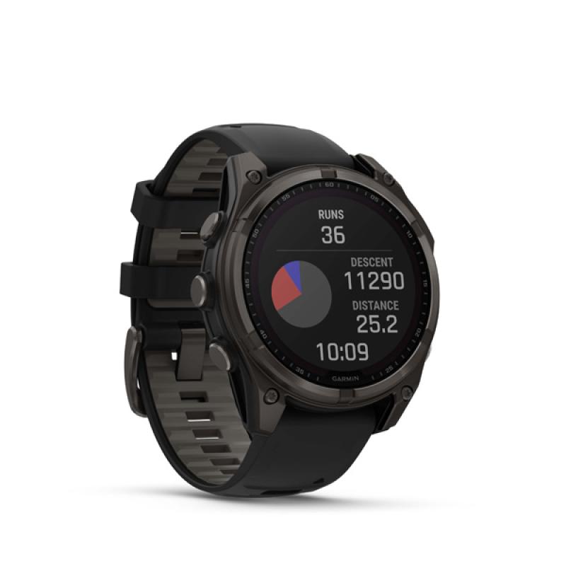 Garmin fenix 8 - 47mm, Sapphire Solar, Carbon Gray DLC Titanium DLC, Black/Pebble Gray ban