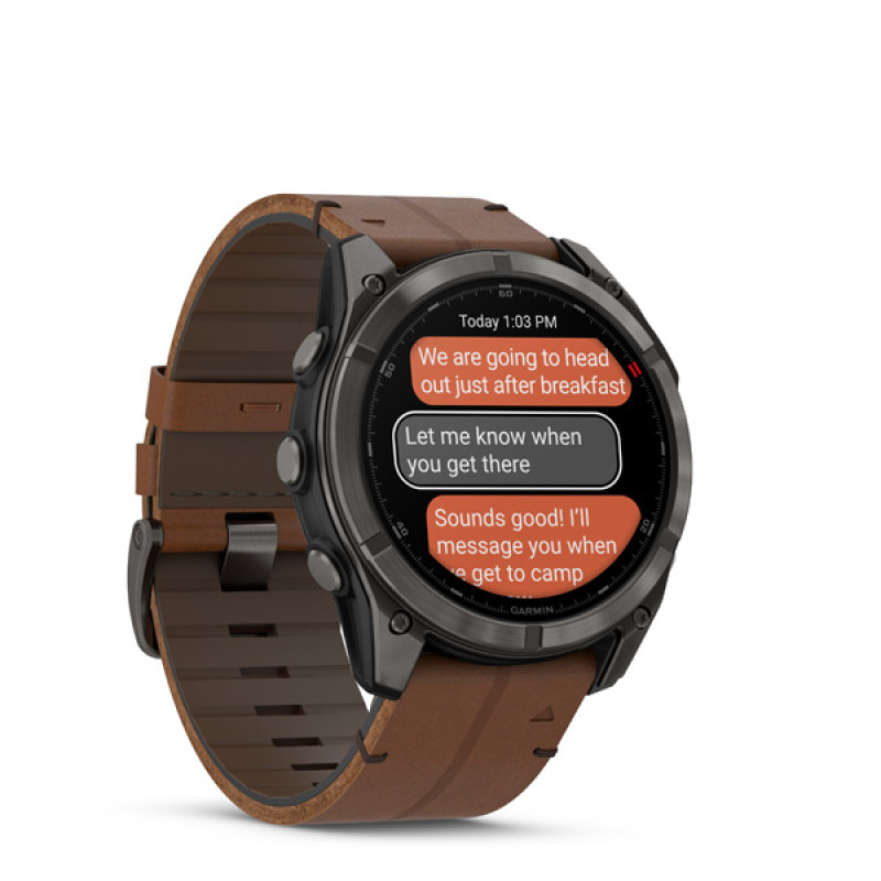 Garmin fenix 8 Pro - 51mm, AMOLED, Sapphire, Carbon Gray DLC Titanium, Chestnut Leather 2