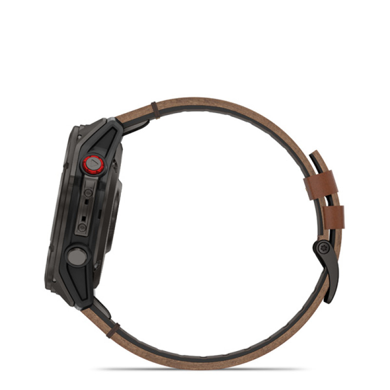 Garmin fenix 8 Pro - 51mm, AMOLED, Sapphire, Carbon Gray DLC Titanium, Chestnut Leather 3