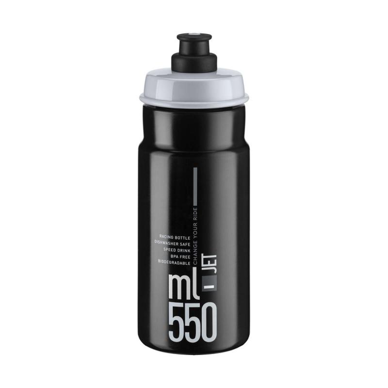 Fľaša JET 550 čierna šedé logo