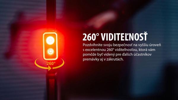 Svetlo SEEMEE 300 zadné 6f USB čierne