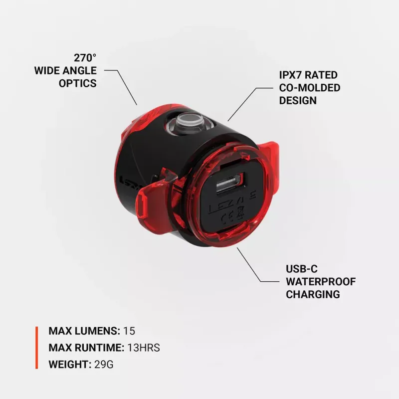 Lezyne zadné svetlo FEMTO USB C StVZO 3
