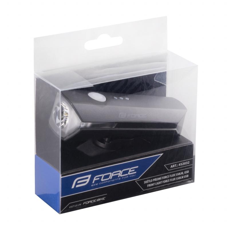 FORCE svetlo predné FLUX 550LM USB, čierne 3