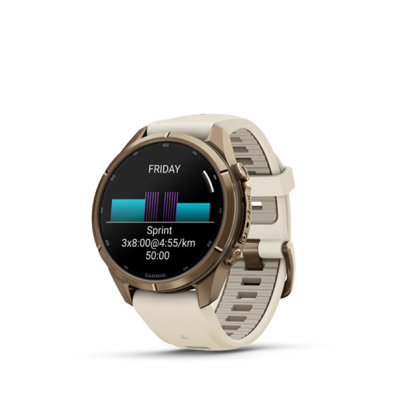 Garmin fenix 9 Pro - 43mm, AMOLED, Sapphire, Autumn Gold Titanium, Cream/French Gray band 7