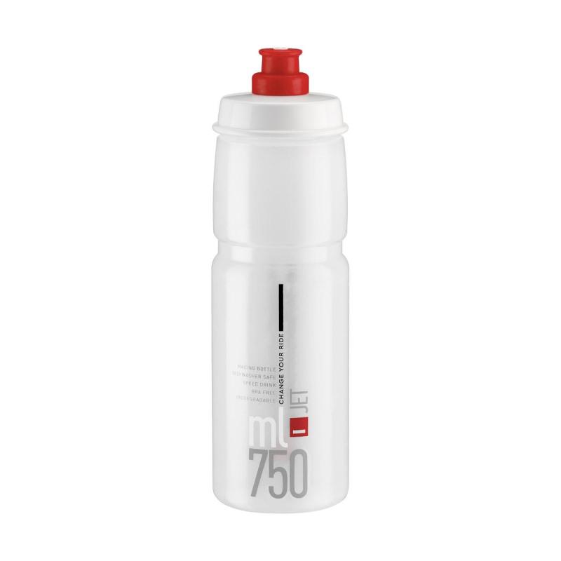 Fľaša ELITE JET 750 transparentná červené logo