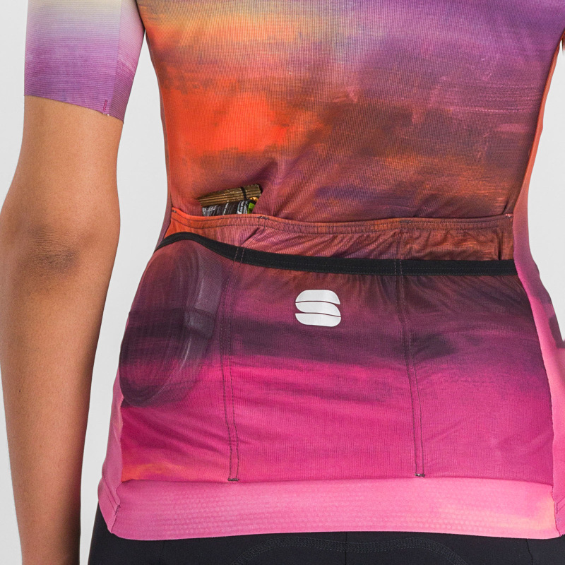 Sportful FLOW SUPERGIARA dámsky dres carmine rose yellow 4