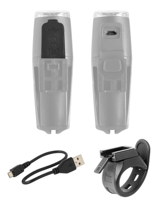 FORCE svetlo predné SHARK 500 Lumenov, USB, čierne 1