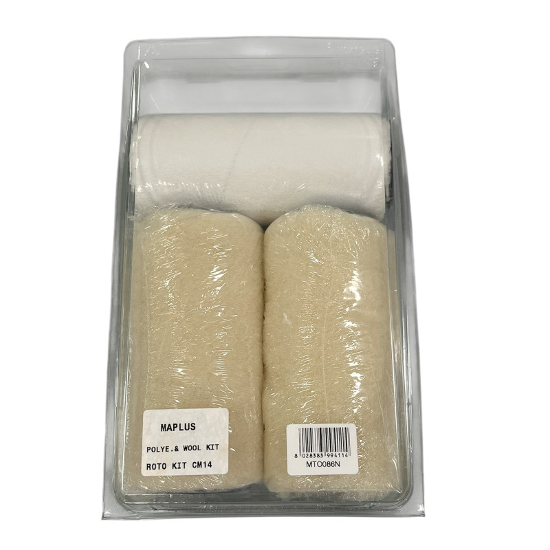 Maplus rotačná kefa Polyester&Merino vlna set 14 cm 1