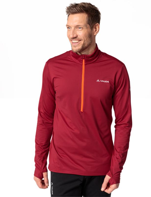 Vaude fleecový pulóver Livigno Halfzip II, pánsky, dark indian red