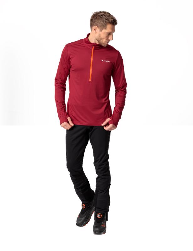 Vaude fleecový pulóver Livigno Halfzip II, pánsky, dark indian red