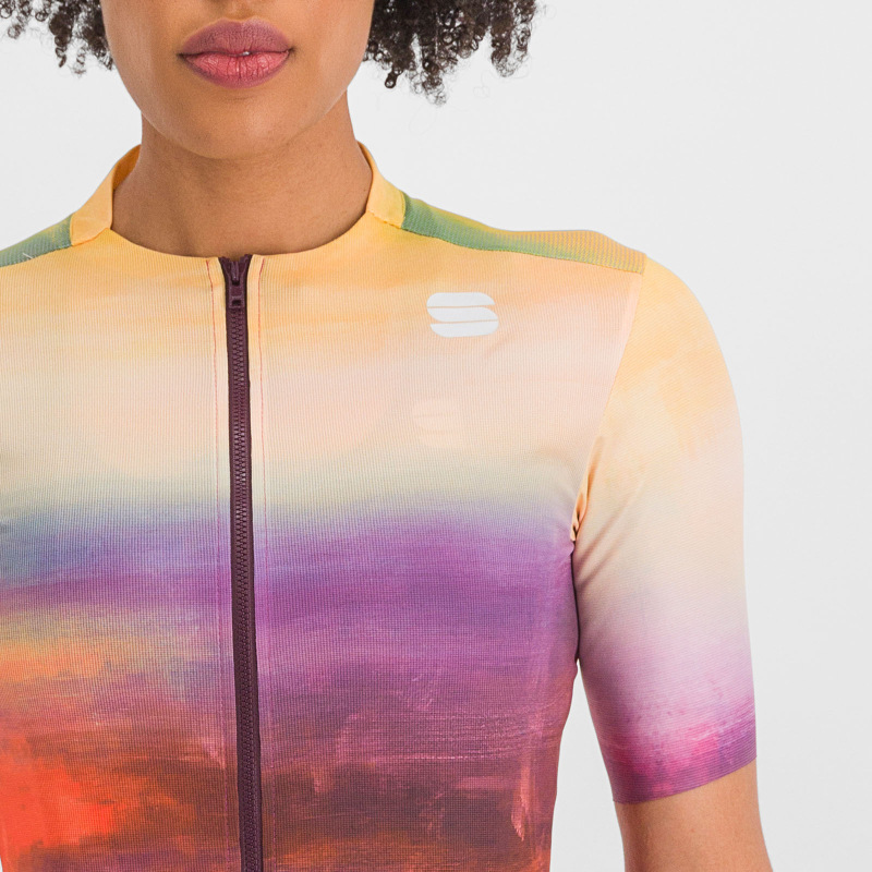 Sportful FLOW SUPERGIARA dámsky dres carmine rose yellow 3