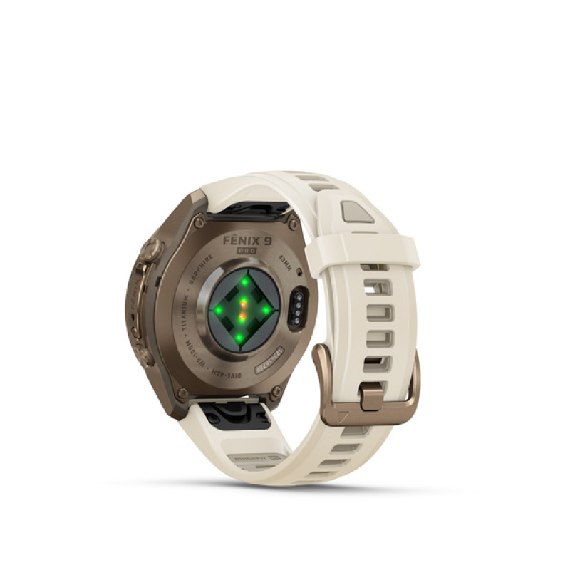 Garmin fenix 9 Pro - 43mm, AMOLED, Sapphire, Autumn Gold Titanium, Cream/French Gray band 2