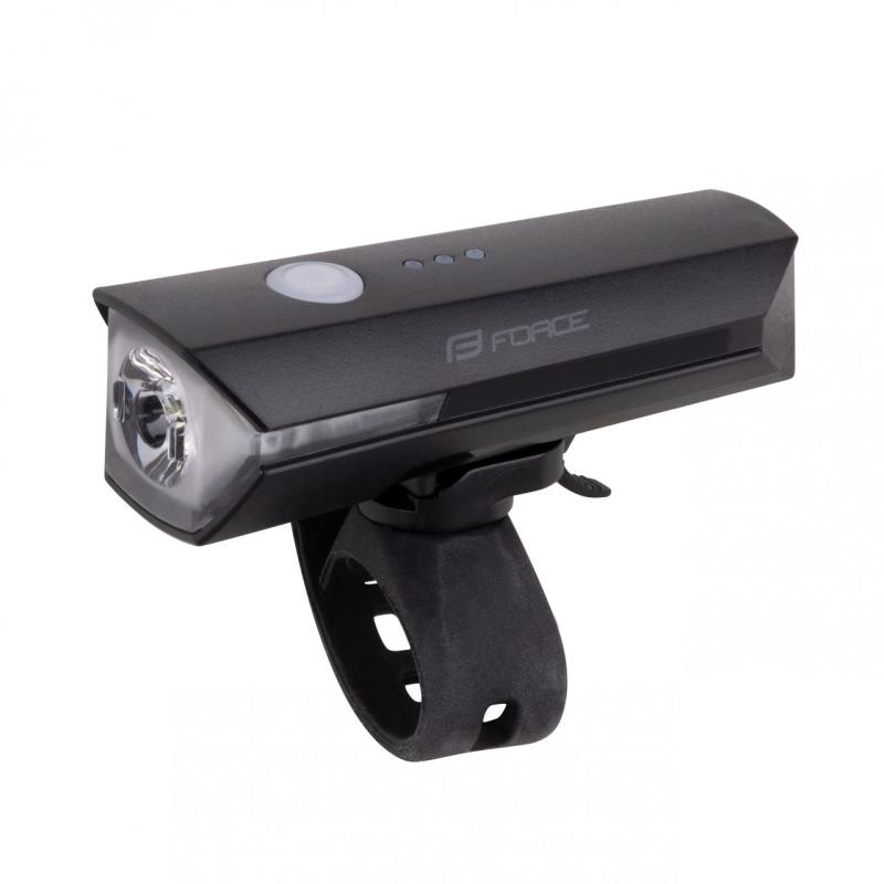 FORCE svetlo predné FLUX 550LM USB, čierne 1
