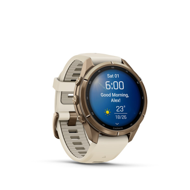Garmin fenix 9 Pro - 43mm, AMOLED, Sapphire, Autumn Gold Titanium, Cream/French Gray band 6