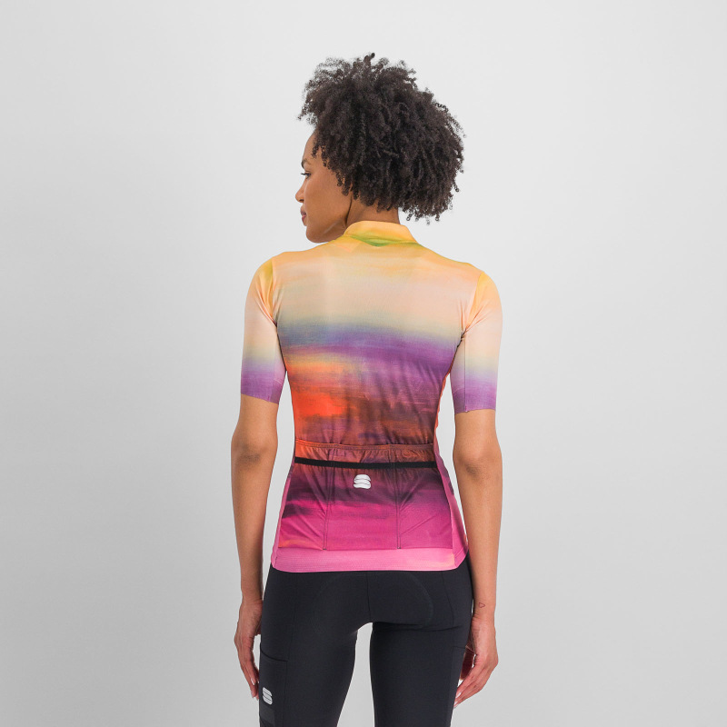Sportful FLOW SUPERGIARA dámsky dres carmine rose yellow 1