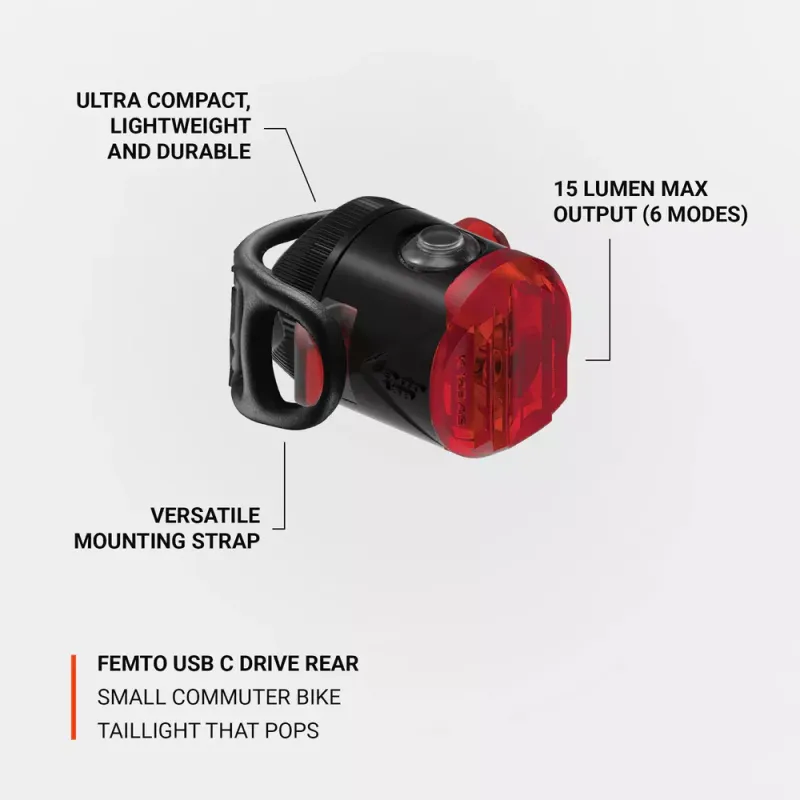 Lezyne zadné svetlo FEMTO USB C StVZO 4