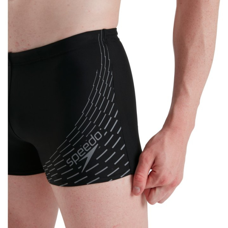 Pánske plavky Speedo Medley Logo Aquashort čierna/sivá 5