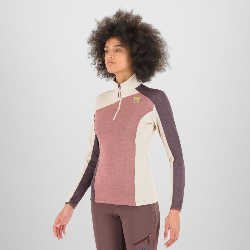 Karpos Federa Half-Zip Dámska Mikina Deco Rose/Oat/Huckleb.