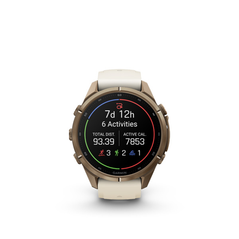 Garmin fenix 9 Pro - 43mm, AMOLED, Sapphire, Autumn Gold Titanium, Cream/French Gray band 4