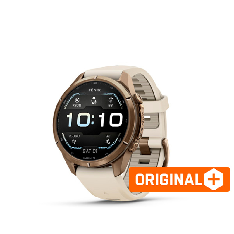 Garmin fenix 9 Pro - 43mm, AMOLED, Sapphire, Autumn Gold Titanium, Cream/French Gray band