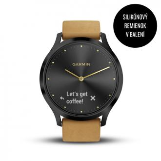 Garmin vívomove HR, Premium, Onyx Black - Tan Suede