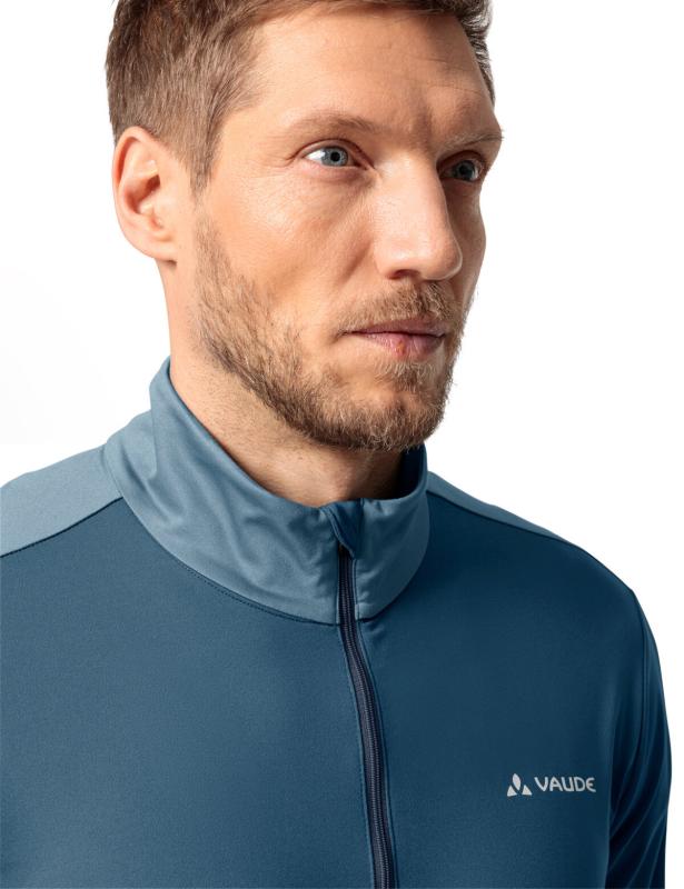 Vaude fleecový pulóver Livigno Halfzip II, pánsky, blue gray