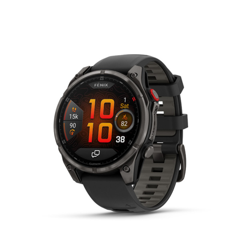 Garmin fenix 8 Pro - 47mm, AMOLED, Sapphire, Carbon Gray DLC Titanium, Black/Pebble Gray