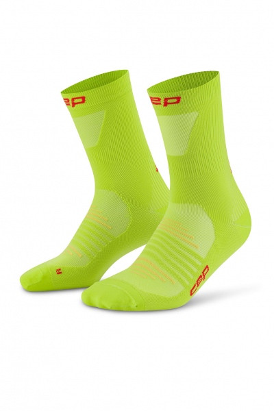 CEP Bežecké vysoké ponožky ULTRALIGHT PRO limetkové