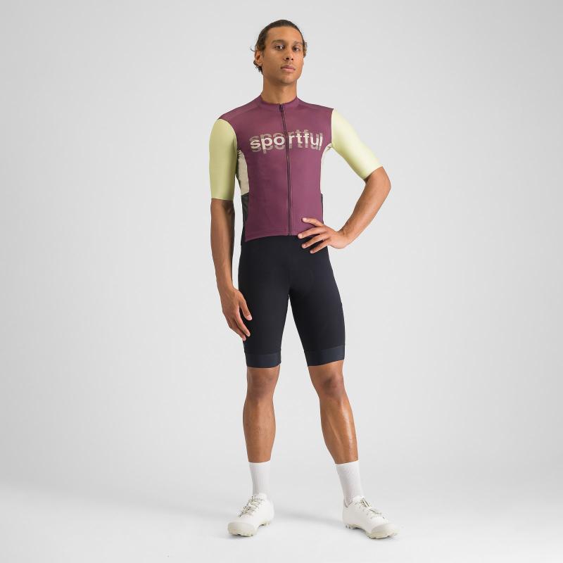 Sportful SUPERGIARA LOGO dres bordo/shadow lime 5