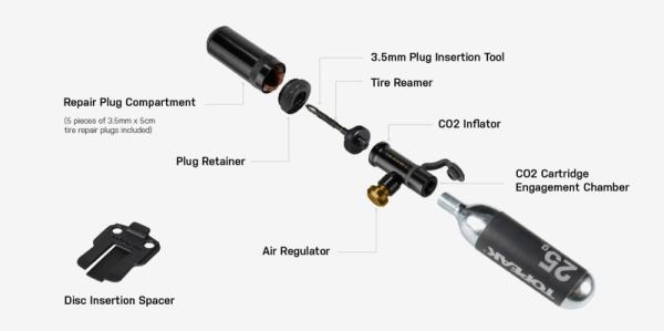 TOPEAK Náradie na tubeless + CO2 hustilka TUBI MASTER X