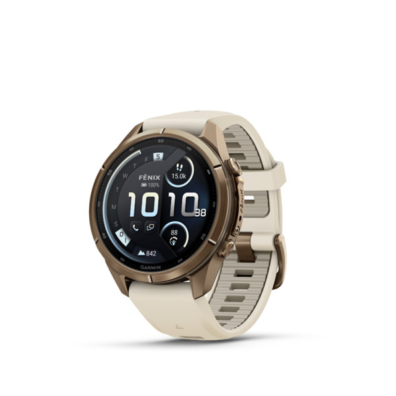 Garmin fenix 9 Pro - inReach, 43mm, AMOLED, Sapphire, Autumn Gold Titanium, Cream/French