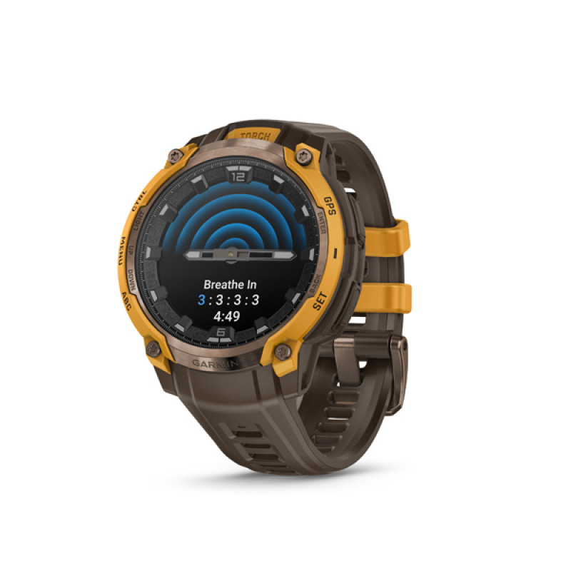 Garmin Instinct Crossover AMOLED, Bronze Sunburst, Cocoa silocone band 2