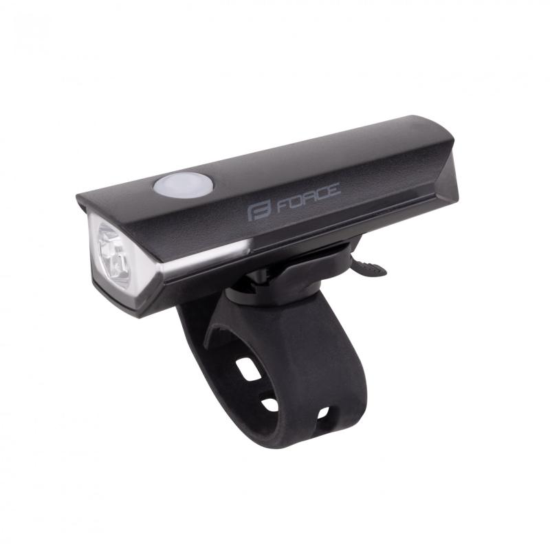 FORCE svetlo predné FLUX 200LM USB, čierne 1