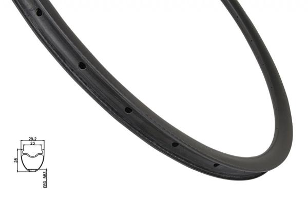 FORCE ráfik MTB 29" plášťový KARBON 28mm, 28 dier