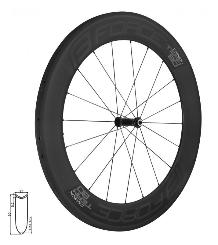 FORCE koleso predné cestné TEAM SP KARBON 80, galuskové