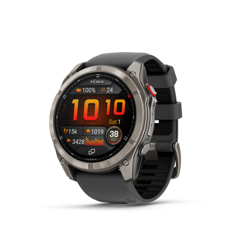 Garmin fenix 8 Pro - 51mm, AMOLED, Sapphire, Carbon Gray DLC Titanium, Black/Pebble Gray