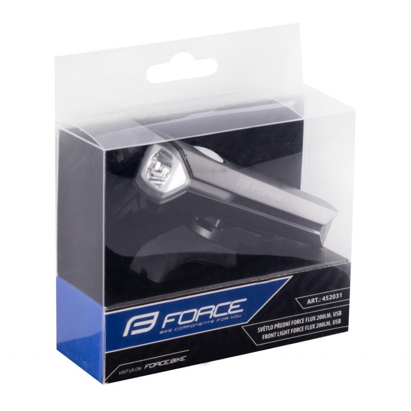 FORCE svetlo predné FLUX 200LM USB, čierne 3