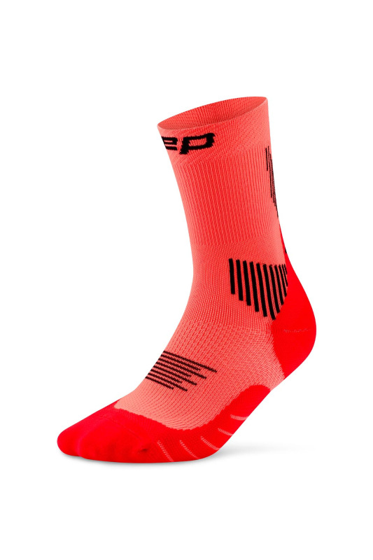 CEP Bežecké vysoké ponožky 5.0 neon/coral 2