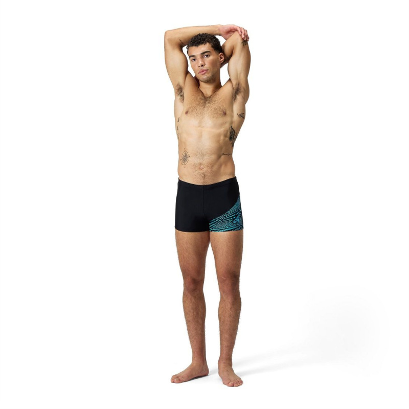 Pánske plavky Speedo Medley Logo Aquashort čierna/modrá 4