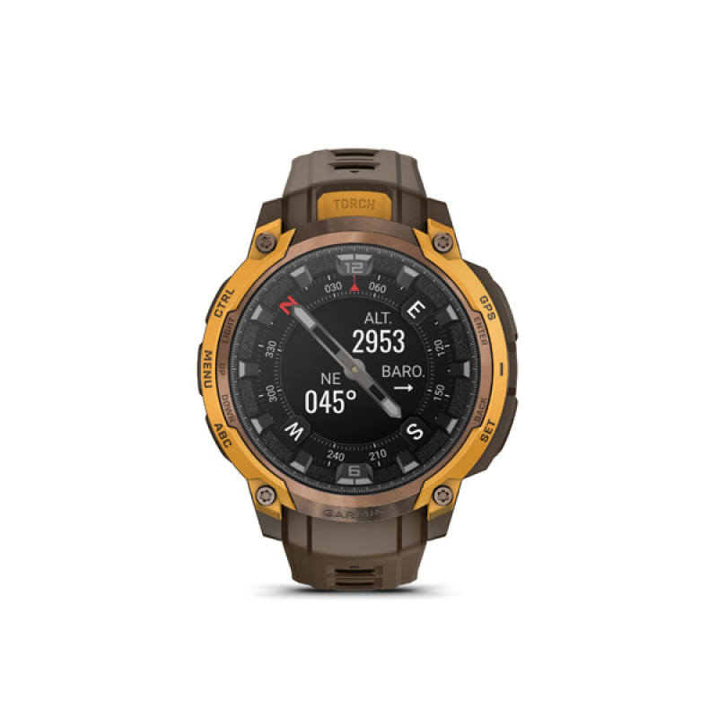 Garmin Instinct Crossover AMOLED, Bronze Sunburst, Cocoa silocone band