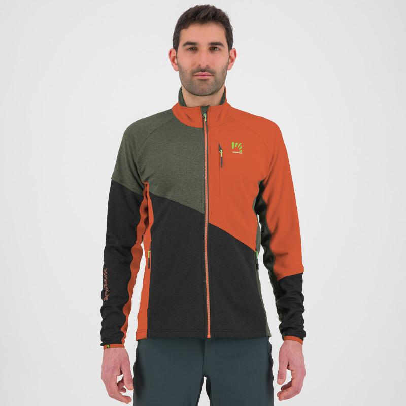 Karpos FEDERA FULL-ZIP flíska Black Sand/Thyme/Spicy Orange