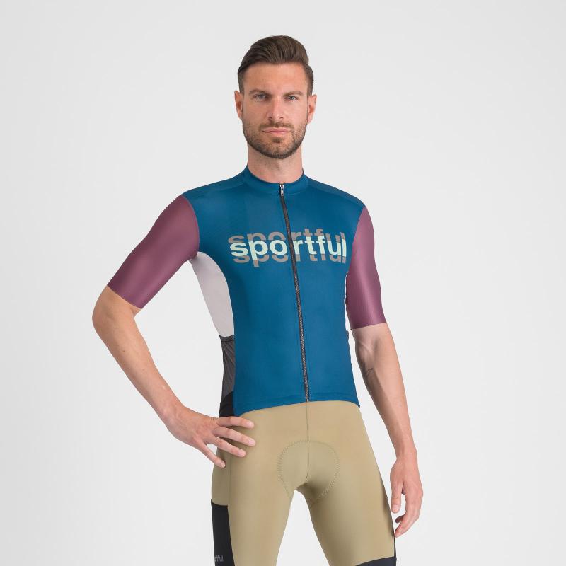 Sportful SUPERGIARA LOGO dres teal blue/bordo