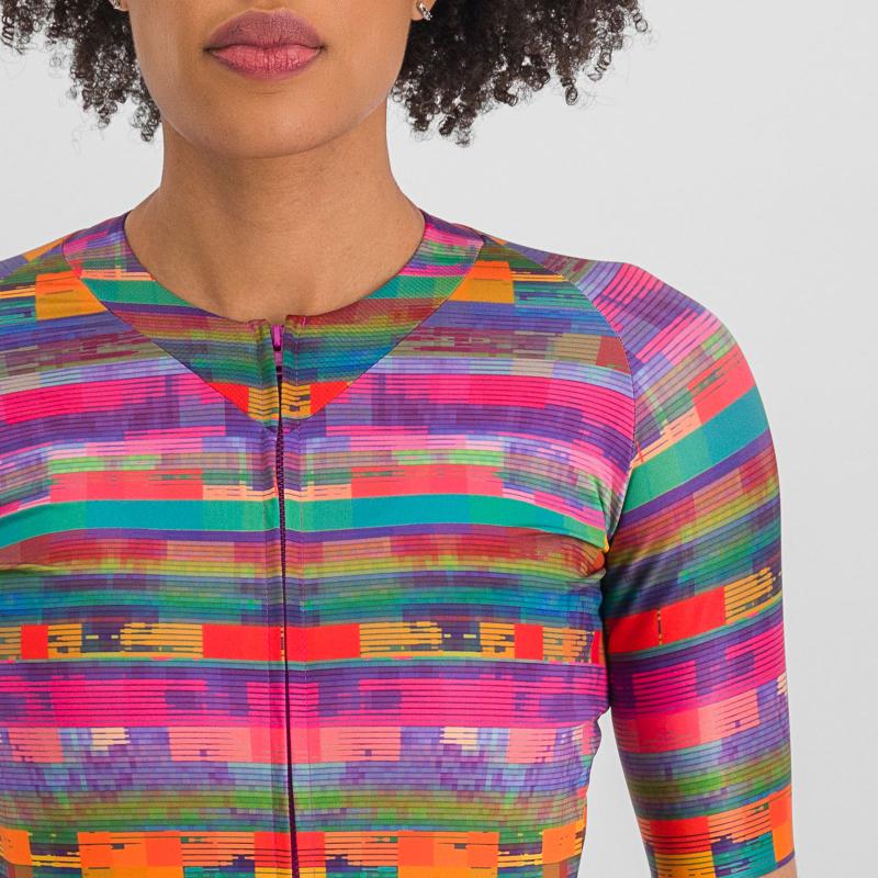 Sportful GLITCH BOMBER dámsky dres multicolor pink 3