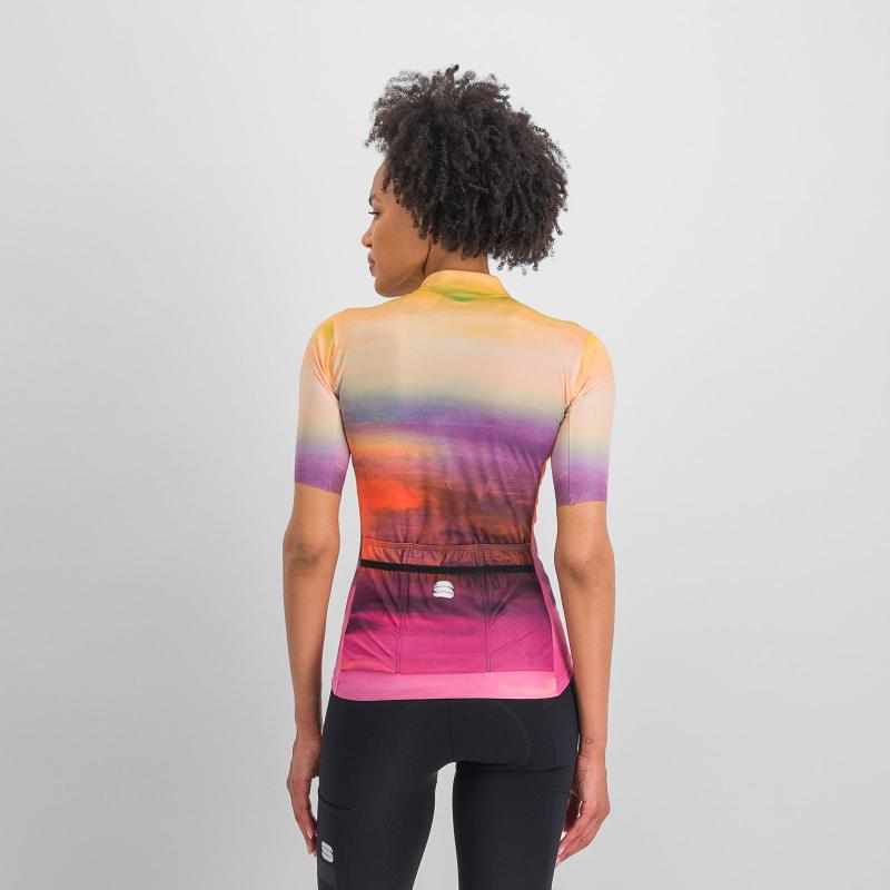 Sportful FLOW SUPERGIARA dámsky dres carmine rose yellow