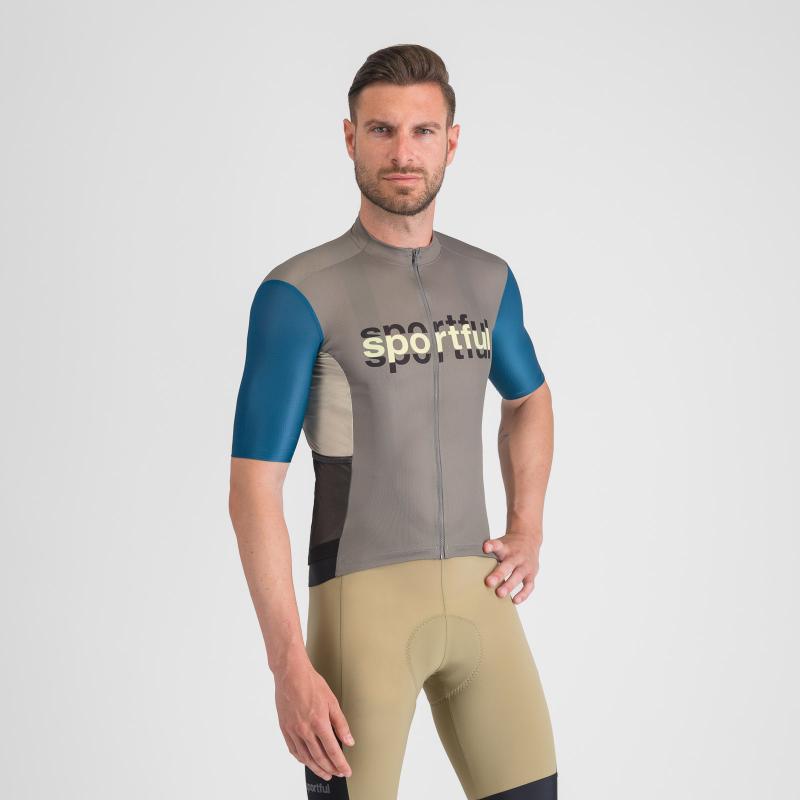 Sportful SUPERGIARA LOGO dres gun metal/teal blue