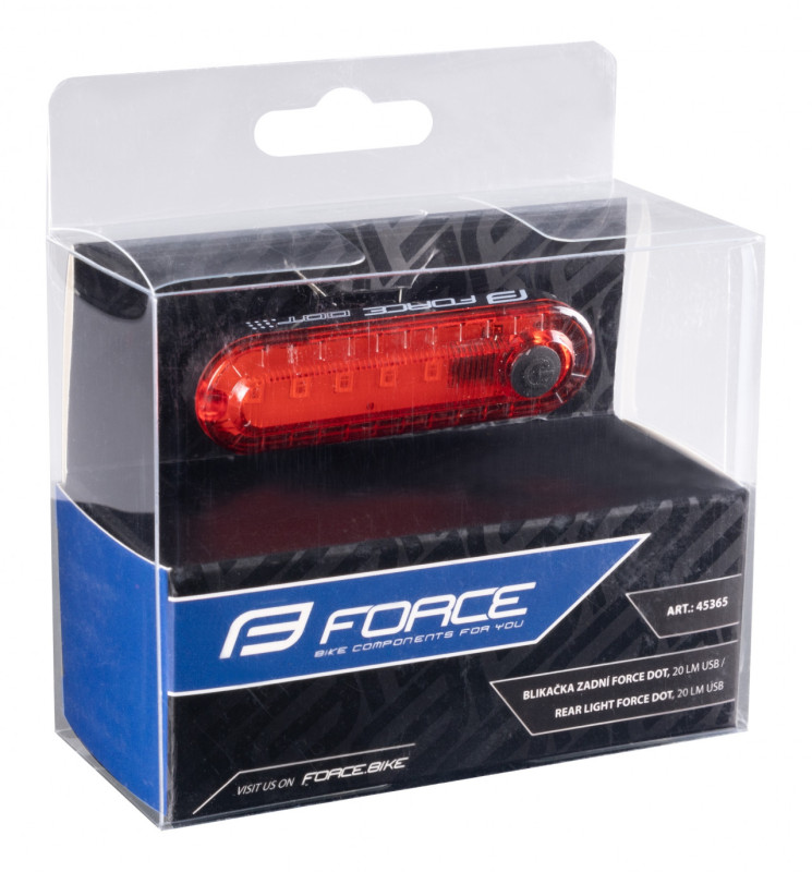 FORCE blikačka zadná DOT, 20LM, 5x LED, USB 2