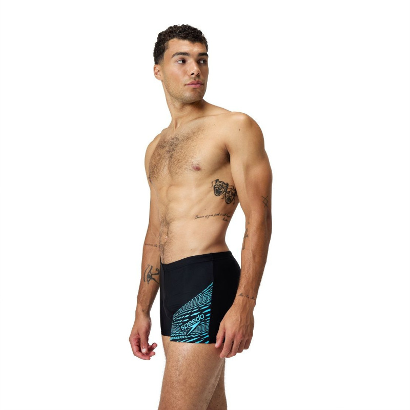 Pánske plavky Speedo Medley Logo Aquashort čierna/modrá 3