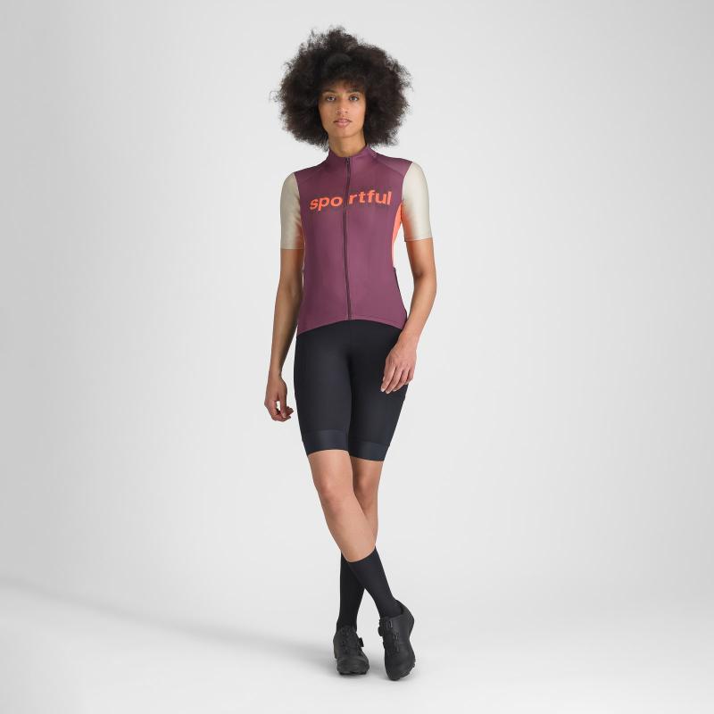Sportful SUPERGIARA LOGO dámsky dres bordeaux/abbey stone 4