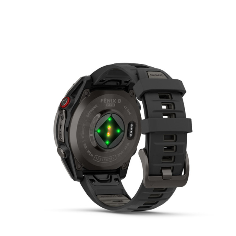 Garmin fenix 8 Pro - 47mm, AMOLED, Sapphire, Carbon Gray DLC Titanium, Black/Pebble Gray 4